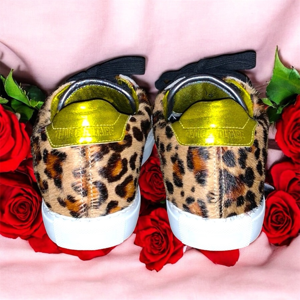 NWOT! Zadig & Voltaire Leopard Haircalf & Leather Sneaker - Picture 6 of 12